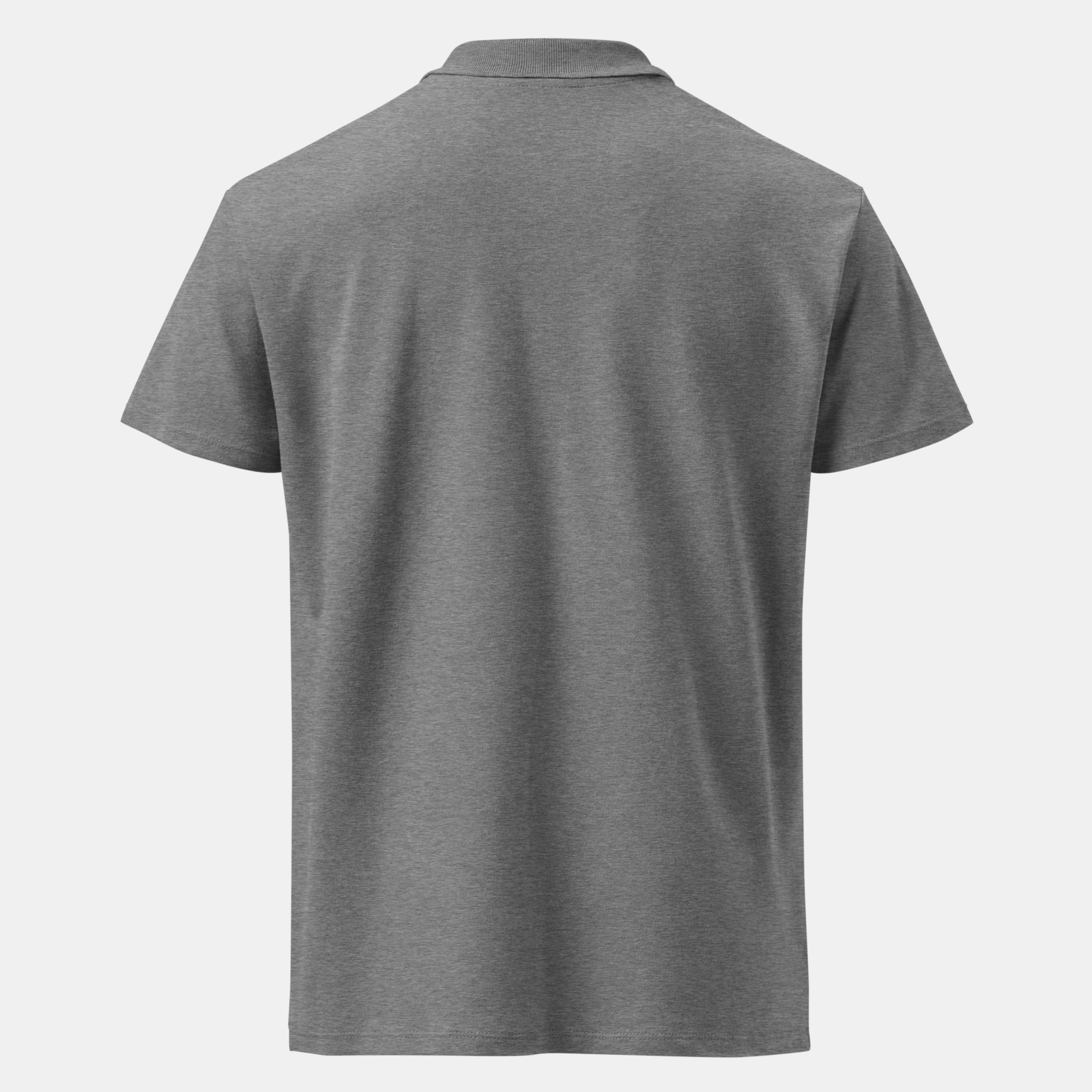 Grey Melange Piqué Polo Shirt