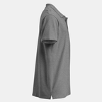 Grey Melange Piqué Polo Shirt