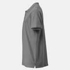 Grey Melange Piqué Polo Shirt