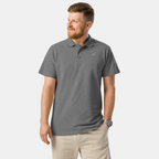 Grey Melange Piqué Polo Shirt