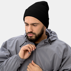 Black Embernest Cuffed Beanie
