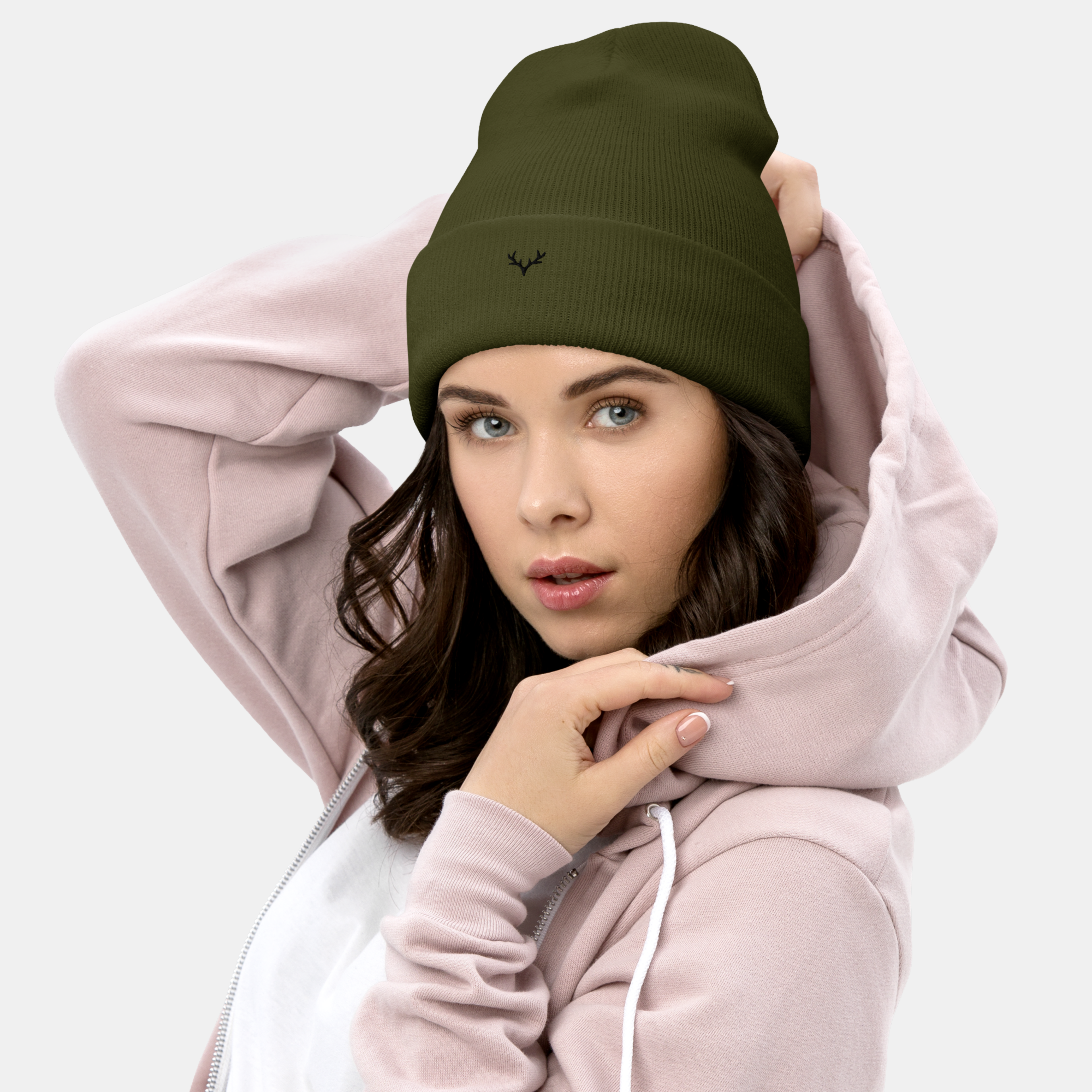Olive Embernest Cuffed Beanie