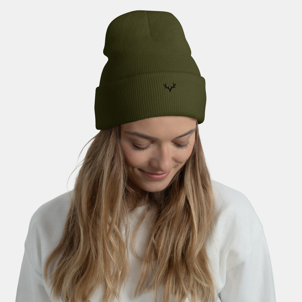 Olive Embernest Cuffed Beanie