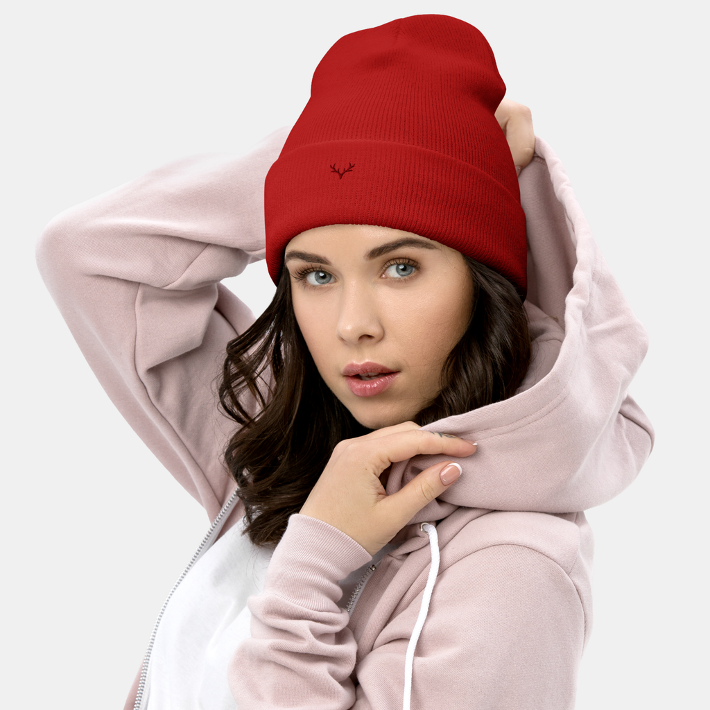 Red Embernest Cuffed Beanie