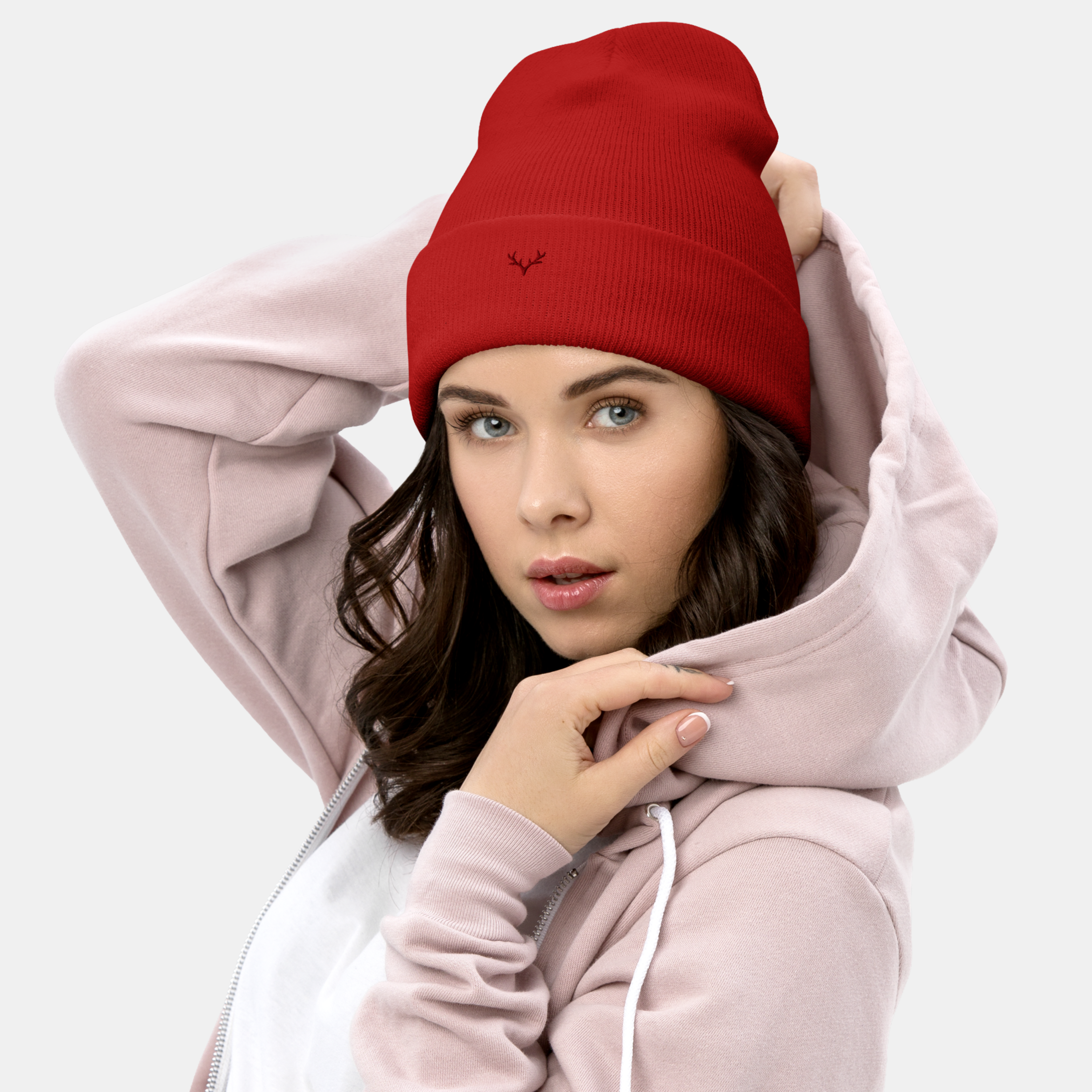 Red Embernest Cuffed Beanie
