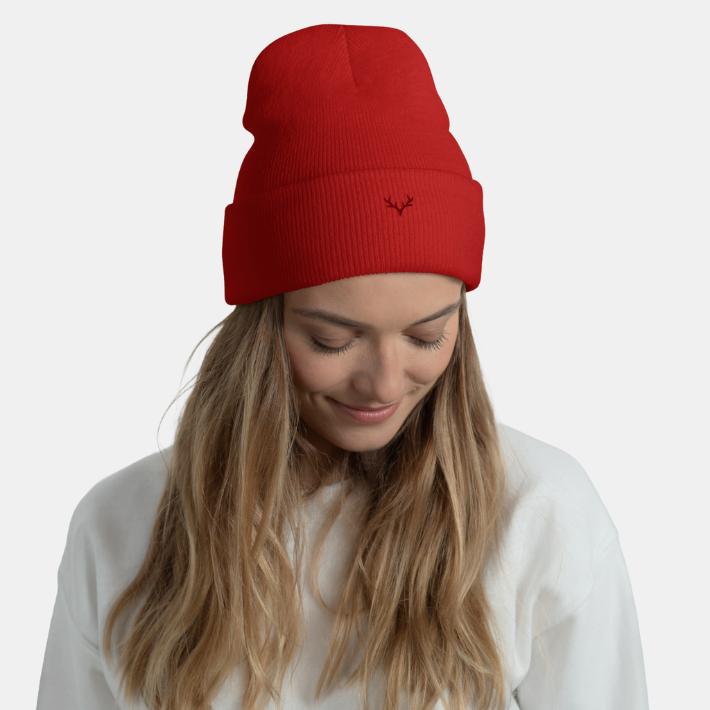 Red Embernest Cuffed Beanie