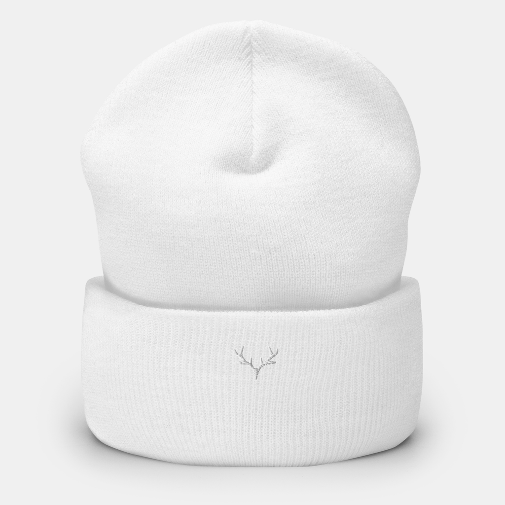 White Embernest Cuffed Beanie