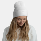White Embernest Cuffed Beanie